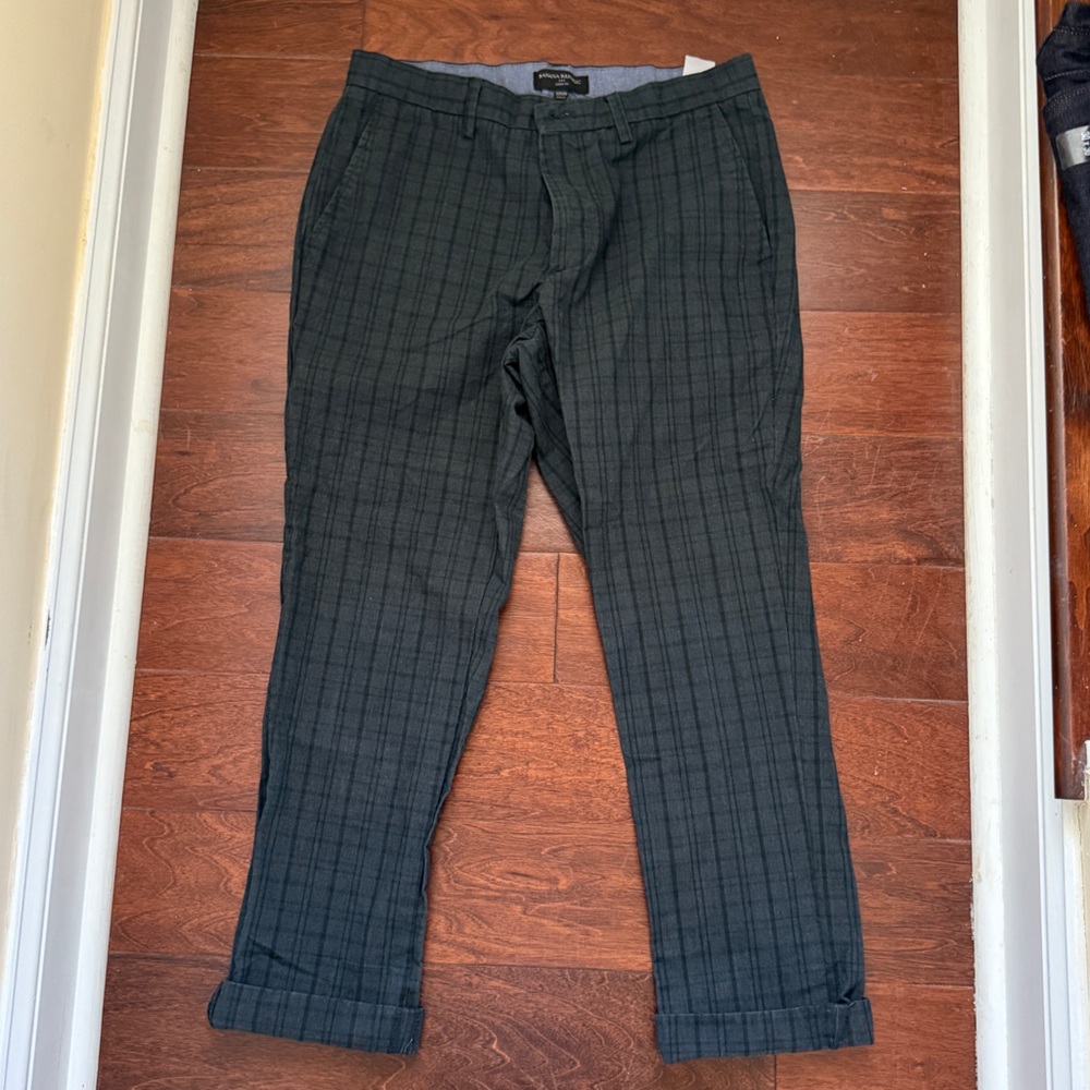Banana Republic Dark Plaid Chinos